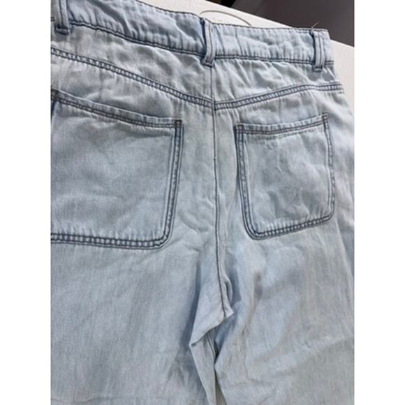 "ZARA"‎ High Rise,Wide Leg,Button Fly Jeans,SZ 6, Short Y2K Retro 90's Hipster - Picture 12 of 12